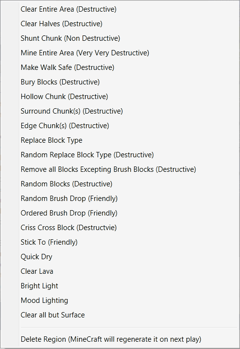 Region Augmentation Menu
