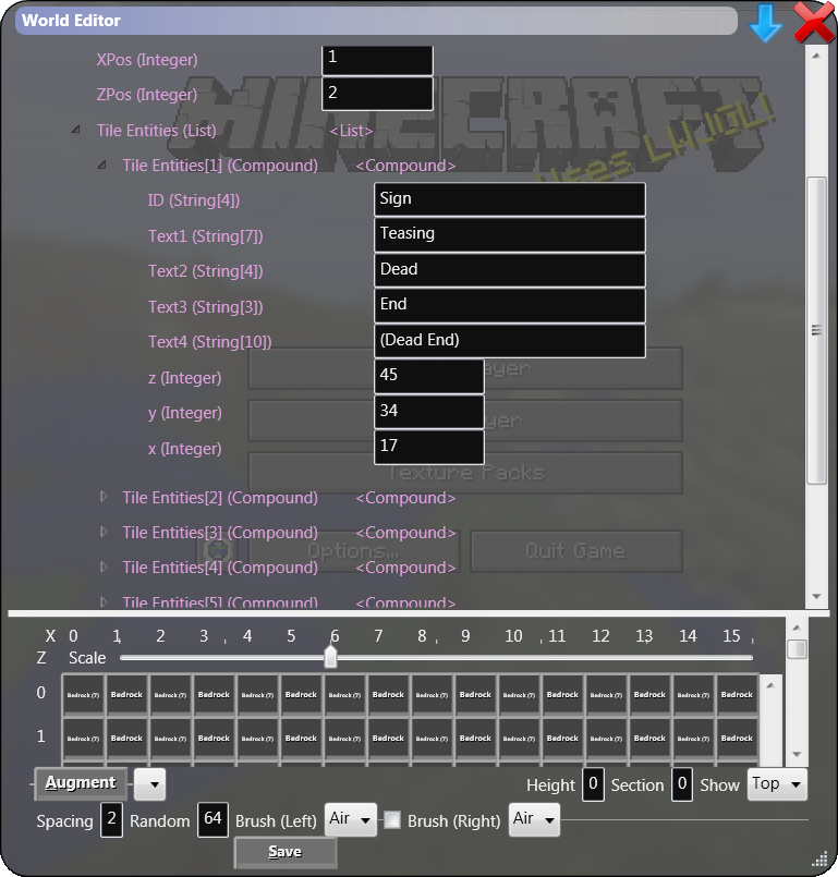 NBT Value Editing
